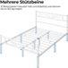 Yaheetech Cadre de lit 140 × 200 cm - Métal blanc - Avec tête et pied de lit en forme de nuage et espace de rangement de 32 cm