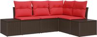 vidaXL Tuinbank Set Bruin Polyrattan