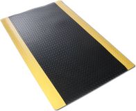 FLOORDIREKT Dyna-Protect Diamond Anti-vermoeidheidsmat - Zwart-Geel - 60 x 250 cm