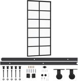 vidaXL Schuifdeur met beslag, 90x205 cm, aluminium en ESG-glas