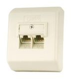 VoltShine Opbouw CAT5 Dual telefoondockingstation met 8P8C RJ45-stekker, perfect voor hogesnelheidsnetwerken