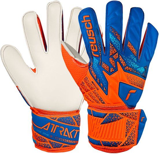 Reusch Attrakt Solid Junior Keepershandschoenen Oranje/Blauw Maat 4