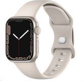 By Qubix - Siliconen sportbandje - Sterrenlicht / starlight - Maat: S/M - Geschikt voor Apple Watch 44mm / 45mm / 46mm / 49mm