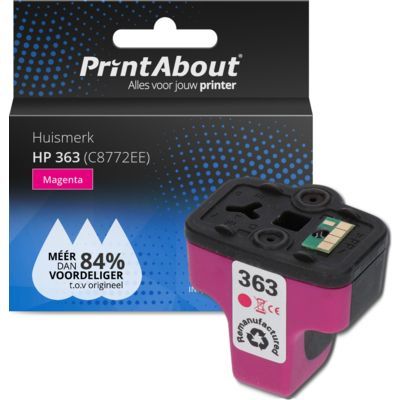 PrintAbout Huismerk 363 (C8772EE) Magenta Ink Cartridge - Compatible with HP Printers