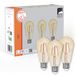 EGLO set van 3 E27 filament LED lampen, Edison vintage gloeilamp amber | 4 watt (gelijk aan 40 watt), warm wit, 2200 K, retro lichtbron ST64, Ø 6,4 cm