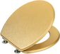 Wenko Lunette de WC Aldeno - Or mat MDF - Bois FSC - Charnières Inox