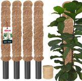 KOTARBAU® 4 st Kokosstok, Plantenstok, ⌀ 3,2 x 40 cm, Kokosstaaf, Klimhulp Monstera, Bruin, Kokosvezel