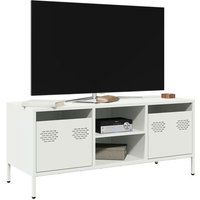 vidaXL Tv-meubel 101,5x39x43,5 cm koudgewalst staal wit