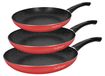 Cheffinger Pan-set (3 stuks) 20/24/28 cm Marmeren Coating Softgrip Rood