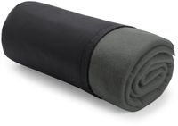 Merkloos Warme Polar Fleece deken - plaid - donkergrijs - 120 x 150 cm