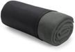 Merkloos Warme Polar Fleece deken - plaid - donkergrijs - 120 x 150 cm
