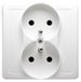 Contact-Simon Dubbel stopcontact met randaarde compleet 16A, 250V~, schroefklemmen, Basis module wit