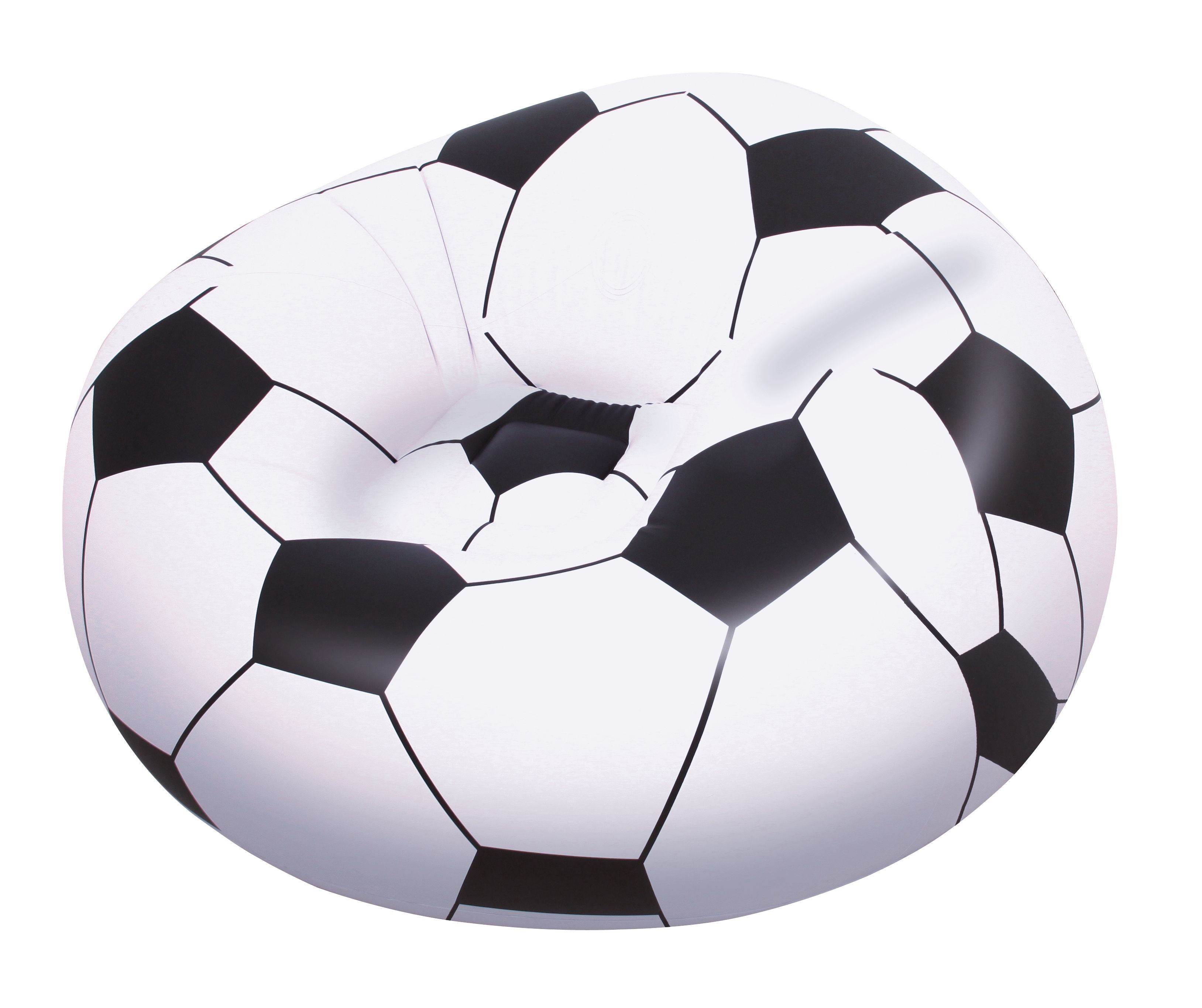 Bestway Opblaasbare Voetbal Zitzak - Zwart/Wit - 114x112x71cm