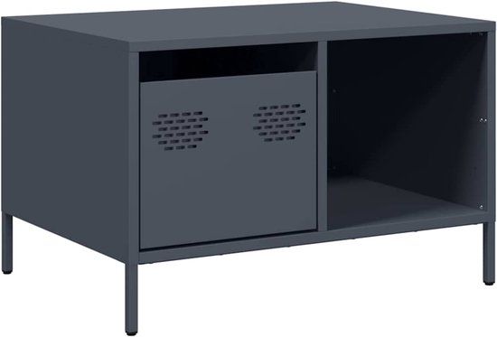 vidaXL Salontafel 68,5x50x43,5 cm koudgewalst staal antracietkleurig