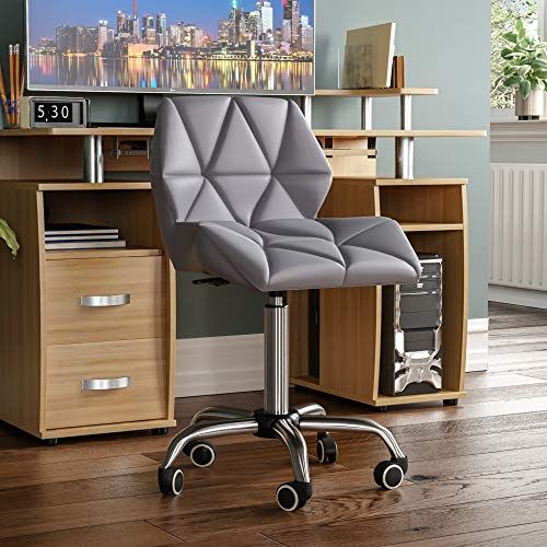 Vida Designs Geo bureaustoel - Grijs - PU-leer - Verstelbaar