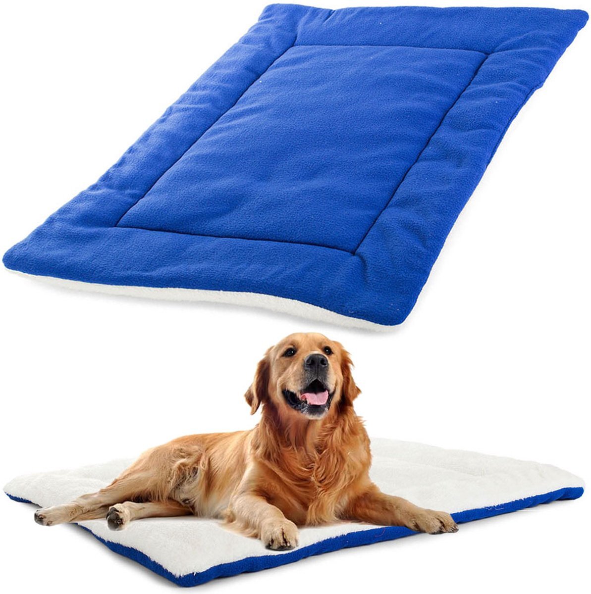 VERK GROUP Stoffen mat voor honden, hondenmand 70x53cm - Blauw - Zeer comfortabel en aangenaam om aan te raken