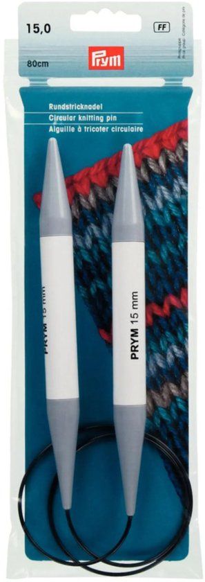 Prym Rondbreinaalden 15mm Grijs Kunststof 80 cm