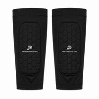Proform Sportshack Scheenbeschermer Sleeves Voetbal Zwart – Ingebouwde Scheenbeschermers – Maat L – Antislip – Inclusief Opbergzakje – 14x7 cm – Performance Pro