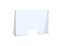 Mondoffice Paperflow Vitre de protection Plexiglass H.68 x L.98 x P.23,5 cm avec encoche passe documents - Epaisseur 4 mm