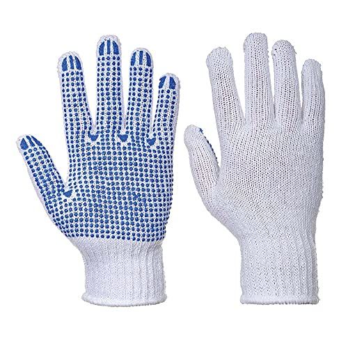 Portwest A111 Klassieke Polka Dot Handschoen - Wit/Blauw - XL
