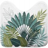 Douceur d'Intérieur Badmat met WC-uitsparing, 45x45cm, Groen/Wit