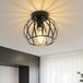 Comely Vintage Industrieel Plafonnier, Retro E27 Kooi Design Plafondlamp, Metalen Plafondlamp voor Keuken Slaapkamer Entree Gang (Noir)
