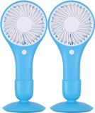 Urban Living Draagbare USB ventilator met standaard - 2x - lichtblauw - 20 x 10 cm