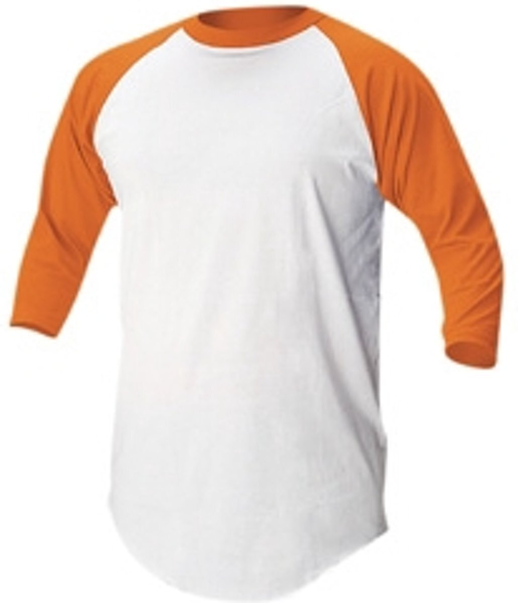 Soffe Raglan Baseball Shirt 3/4 mouw - Oranje - Jeugd Large