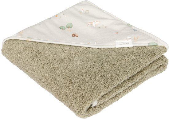 Little Dutch Badcape Little Farm Groen 75x75 cm