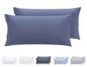 Todocama 2 kussenslopen, extra zachte microvezel, hypoallergeen, set van 2-80 x 40 cm, grijsblauw