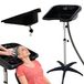 Fauteuil de coiffure portable, réglable, avec drain, pied à 5 branches, argenté