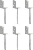 vidaXL Grondankers 6 stuks 8x6x30 cm gegalvaniseerd staal zilverkleurig