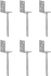 vidaXL Grondankers 6 stuks 8x6x30 cm gegalvaniseerd staal zilverkleurig