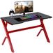 BAKAJI Bureau Gaming PC Computer Structuur Metalen Plaat MDF Texture Koolstofvezel met Muispad Inclusief Afmetingen 120 x 60 x 73 cm