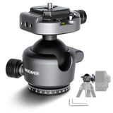 NEEWER GM41 Low Profile Statief Kogelkop, 40 mm Metalen Panoramische Camera Mount Adapter met 1/4" Arca Type QR-plaat Compatibel met Peak Design Capture Camera Clip, 360° Draaibaar & 90° Tilt, Max