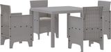 vidaXL - Eettafel Set - 5 Stuks - Lichtgrijs - Polypropyleen