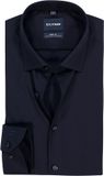 OLYMP Level 5 body fit overhemd - structuur - marine blauw - Strijkvriendelijk - Boordmaat: 44 (EU maat: XL)