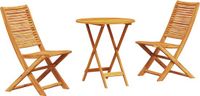 vidaXL Bistroset, 3-delig, Bruin, Massief Acacia Hout