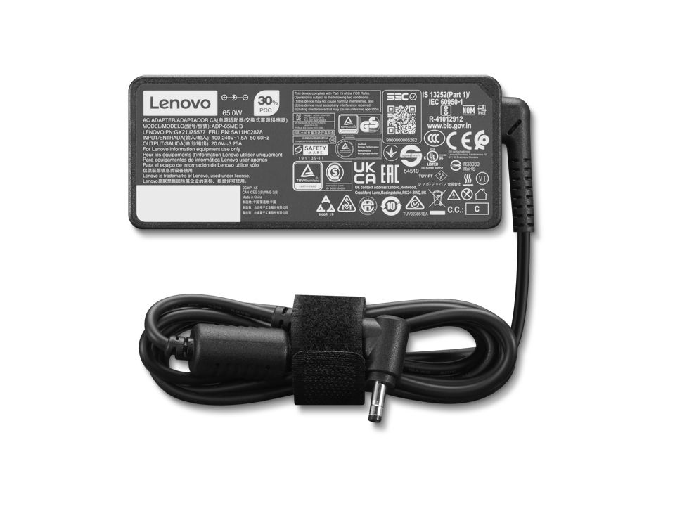 Lenovo 65W Laptop Adapter - 4X21K07722 - Black