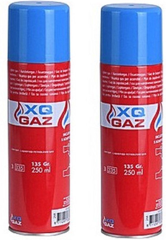 2x Busjes aansteker gas / butaan gasfles 250 ml