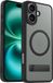 Coverzs Luxe Magnetische Matte Siliconen Hoesje met Standaard Geschikt voor iPhone 16 – Zwart, Slank en Schokbestendig