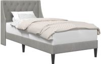 vidaXL Bedframe met hoofdeinde, lichtgrijs, 90 x 200 cm, fluweel