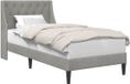 vidaXL Bedframe met hoofdeinde, lichtgrijs, 90 x 200 cm, fluweel