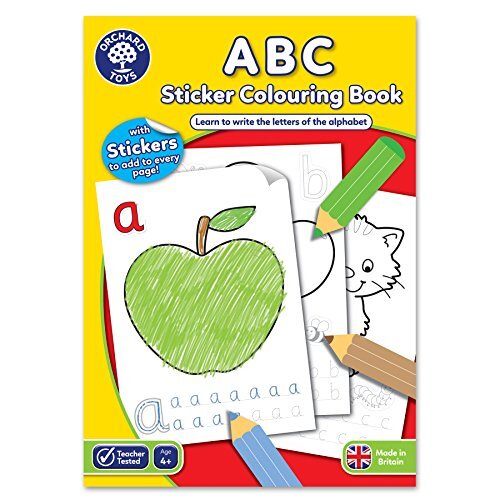 Orchard Toys ABC kleur- en activiteitenboek, helpt alfabet, educatief kleuractiviteitenboek, perfect voor kinderen van 4 jaar +