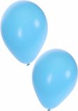 Bellatio Decorations party ballonnen - 50x stuks - lichtblauw - 27 cm - verjaardag