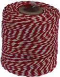 Merkloos / Sans marque Corbeo NV Katoentouw, rood-wit, klos van 50 g, ongeveer 55 m