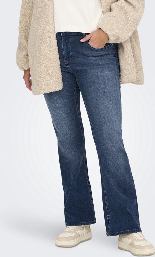 ONLY Carmakoma CARWILLY High Waist Flared Fit Jeans Dark Blue Denim W52 X L32