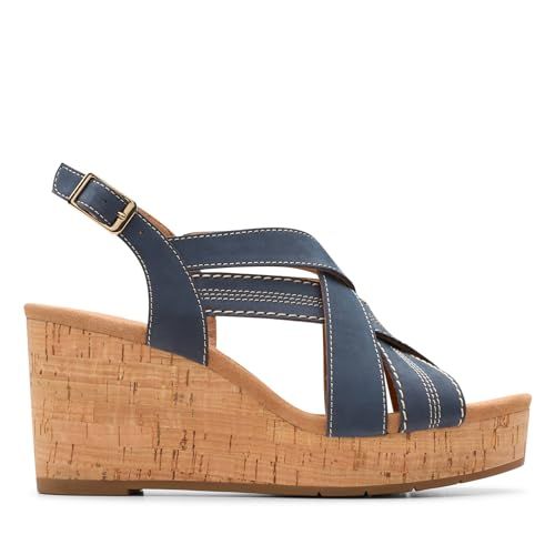 Clarks Sabina Sling Womens Navy Nubuck, 7