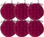Atmosphera Coussin de chaise de jardin - 6x - rouge foncé - coton - 38 x 38 x 6,5 cm