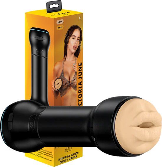 KIIROO PowerBlow Automatische Masturbator voor Mannen incl. Feel Victoria Mond Sleeve – Interactieve Blowjob Machine – Verbind met Interactieve Erotische Content via FeelMe AI – Gebruiksvriendelijk
